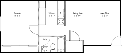 a floor plan of a bathroom with a toilet and a sink